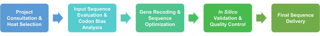 Service workflow of biocatalysts codon optimization