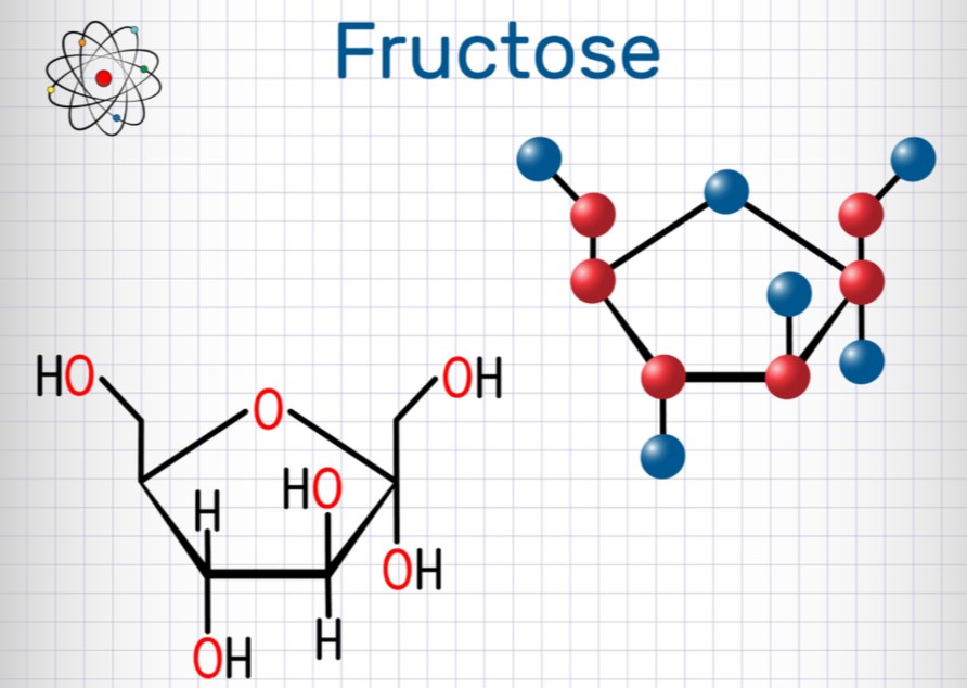 Struktur von Fructose.